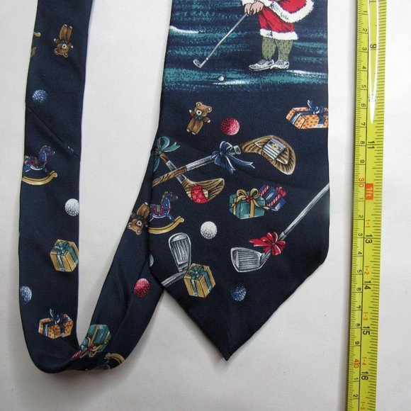Vintage Stafford Golf Christmas Santa Tie Silk Golfer Holiday - Picture 3 of 4